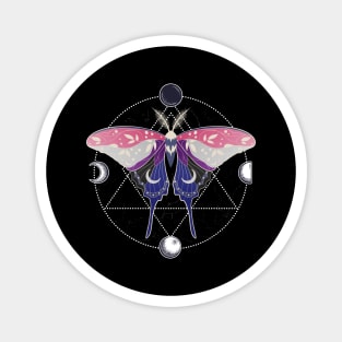 Genderfluid Luna Moth Celestial Cottagecore LGBT Pride Flag Magnet